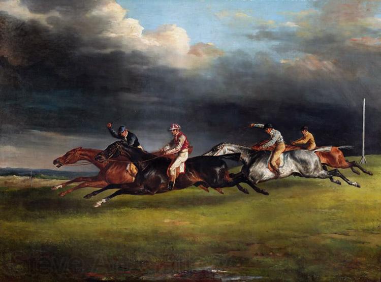 Theodore   Gericault The Epsom Derby (mk09) Norge oil painting art
